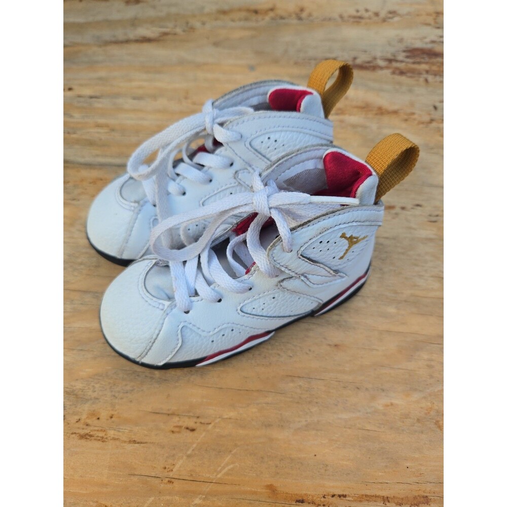 Jordan Retro 7 toddlers White-Cardinal Red size 8c (DJ2776 106)